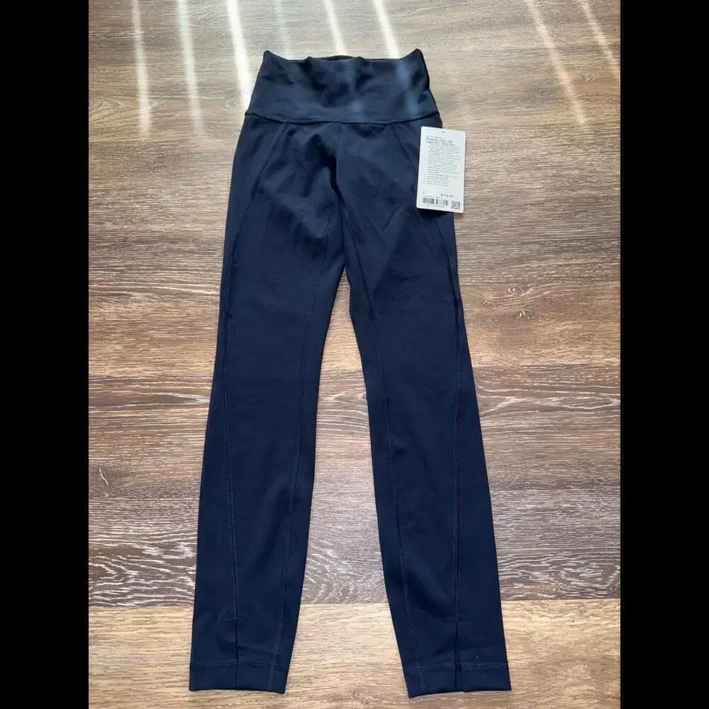 Lululemon Wunder Train High Rise 25” Hem Slit True Navy Size 2 NWT